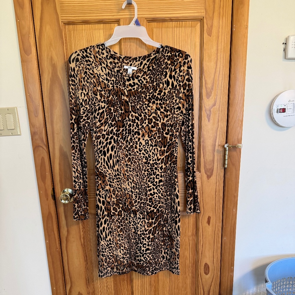 Long sleeve cheetah dress mini